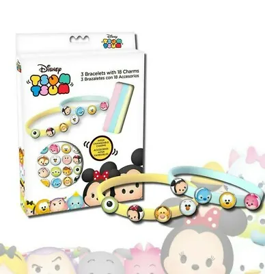 Buy Disney Tsum Tsum 3 Bracelets & Charms Make Your Own Gift Girls Toy Jewellery Fun • 4.49£
