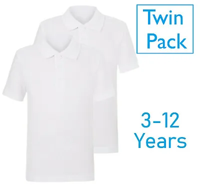 Buy EX Store 2 School Boys Short Sleeve Polo Shirts 100% Cotton Age 3-16YRS • 2.95£