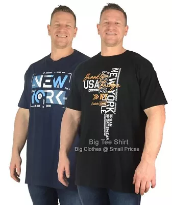 Buy Big Mens Kam Vista Twin Pack T-Shirts Sizes 2XL 3XL 4XL 5XL 6XL 7XL 8XL • 31.99£