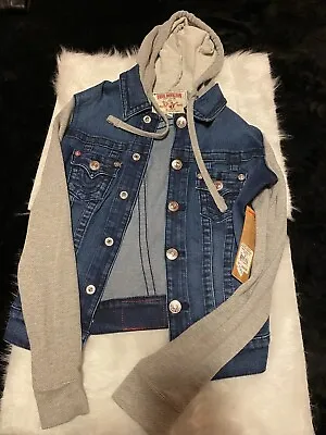 Buy True Religion NWT Hooded Denim Jacket With Sweatshirt Sleeves Originally$229 XS  • 74.83£