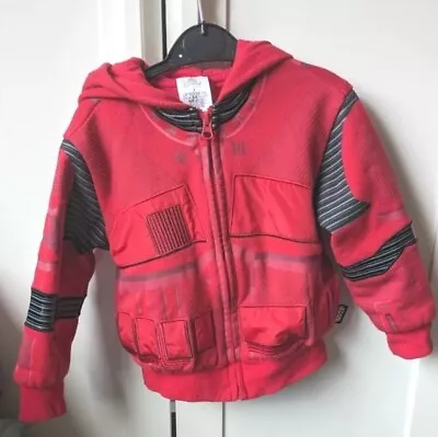 Buy Disney Store Star Wars Boys Toddler Red Black Zip Up Hoodie Size 3 Years • 5£