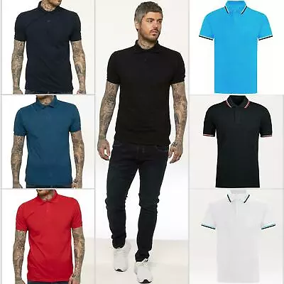 Buy Mens Polo Shirt Short Sleeve T Shirts Plain Pique Golf Casual Work Cotton Top  • 6.49£