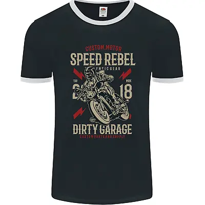 Buy Biker Speed Rebel Motorbike Motorcycle Mens Ringer T-Shirt FotL • 9.99£