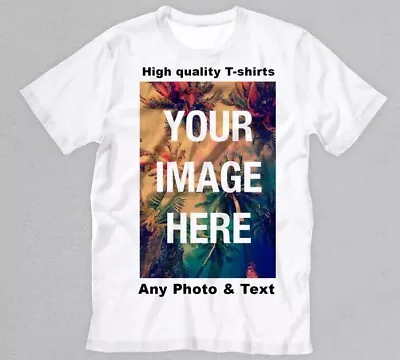Buy Personalised TShirt Your Text Logo Photo Printed Custom T-shirt Party Cotton Top • 13.77£