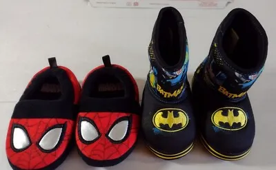 Buy Kids Slippers Batman/Spiderman Size 5/6 • 4.82£