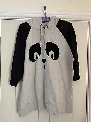 Buy New Look Inspire Black & Grey Panda Hoodie With Ears Size 24 New With Tags • 10£