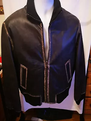 Buy Mens Marlboro Style Genuine Cowhide Biker Leather Jacket Size L71 W58. • 65£