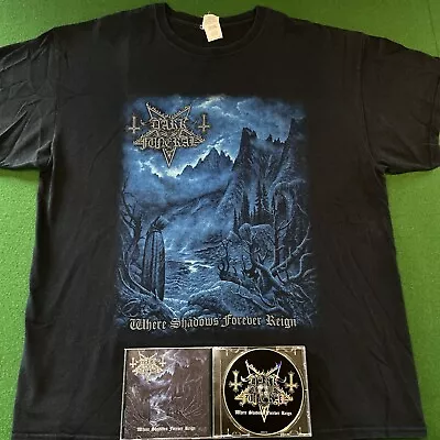 Buy Dark Funeral - Where Shadows Forever Reign - Black Metal TShirt + CD Bundle | XL • 17.99£