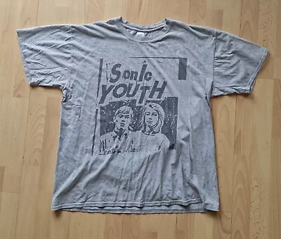 Buy Sonic Youth - Vintage Grey XL 'Kim & Keller' T-Shirt, Used But In Good Condition • 50£