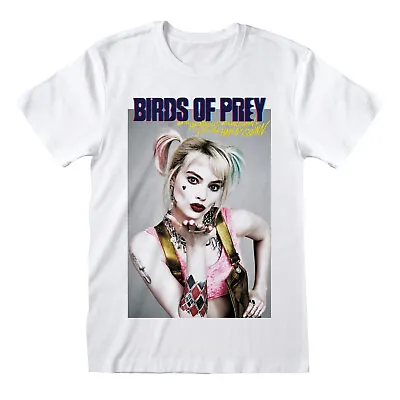 Buy Official Dc Comics Birds Of Prey Harley Quinn Poster Print White T-shirt • 12.99£