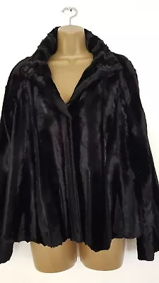 Buy Next Vintage 50's Style Faux Fur Black Jacket Size 12 Women's Long Slleve • 9.99£