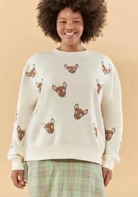 Buy Disney X Forever 21 Disney Embroidered Bambi Sweatshirt Plus Size Women’s 3X • 55.89£