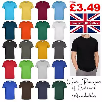 Buy Mens Plain T-Shirt / 100% Cotton Tee / Regular Fit Short Sleeve T Shirts / S-3XL • 4.49£