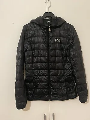 Buy Womens Black Emporio Armani EA7 Down-Filled Hooded Puffer Jacket (S) Packable • 79.99£