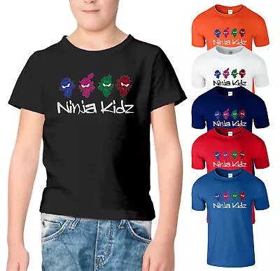Buy Ninja Kidz T Shirt Kids Team Boys Girls Spya Ninja Youtuber Merch Gamer Gift Tee • 10.49£