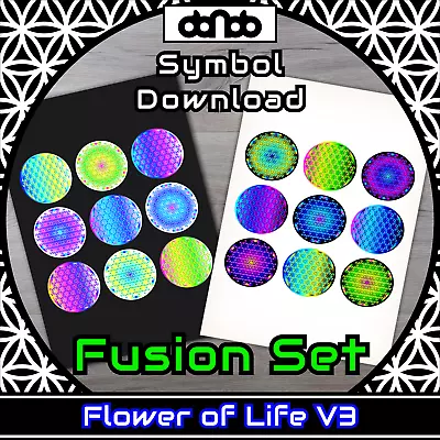Buy Flower Of Life V3 Fusion Set - Symbol - SVG PNG JPG PDF PSD AI EPS [2D Download] • 3.61£
