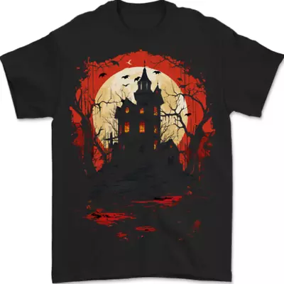 Buy Haunted House Halloween Spooky Mens T-Shirt 100% Cotton • 8.49£