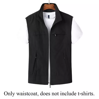 Buy Mens Multi Pocket Vest Zipper Gilet Jacket Hiking Hunting Fishing Waistcoat❤Tops • 21.59£
