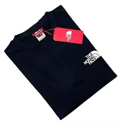 Buy The North Face Men's T Shirt Long Sleeve Cotton Crew Neck T- Shirt Black • 24.99£