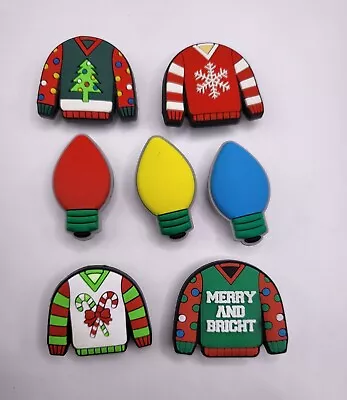 Buy 7pc Ugly Sweater, Christmas Ligh Shoe Charm Set These Are Compatible With Crocs. • 12.34£