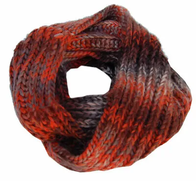 Buy Cool4 Autumn Winter Ladies Knit Scarf Loop Scarf Braun Orange WSCH05 • 9.48£