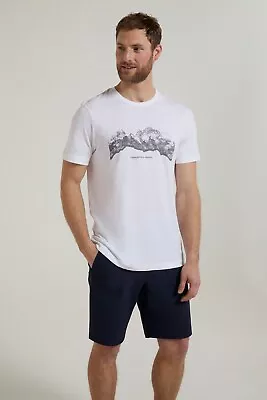 Buy Mountain Warehouse Mens Tech Mountains T-Shirt UV Protection 100% Cotton Tee • 16.99£