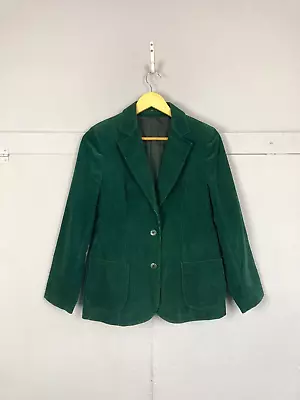 Buy Vintage Corduroy Jacket Blazer Green Womens UK8-10 St Michael Indie Academia • 34.99£