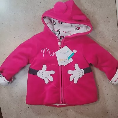 Buy Disney Baby Minnie Mouse Full Zip Hooded Jacket Fagottino Mini 6-9 Months New • 4.99£
