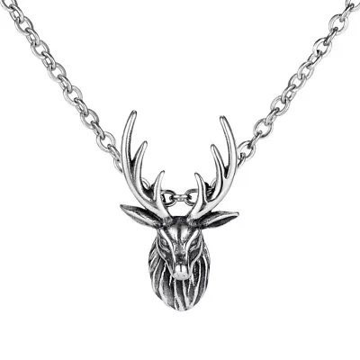 Buy Deer Sweater Chain Titanium Steel Man Statement Necklaces • 6.75£