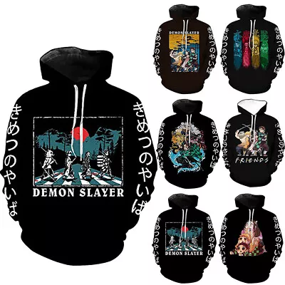 Buy Anime Demon Slayer Casual Women Men 3D Printed Hoodies Pullovear Sweatshirt Tops • 19.59£