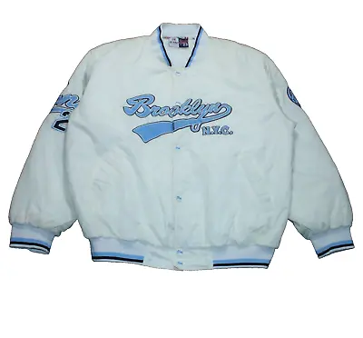 Buy Karl Kani Bomber Jacket 2XL White Satin Sports Baseball Varsity Vintage USA 90s • 89.99£