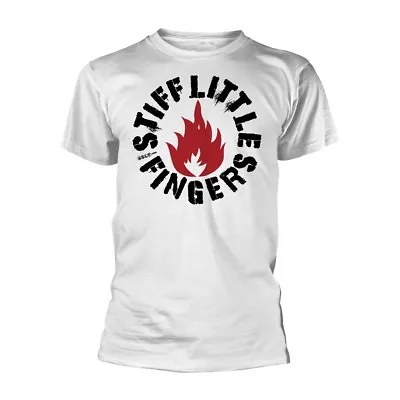 Buy Stiff Little Fingers (SLF) - Flame Logo WHITE T Shirt Official Merch (Punk) • 15.99£