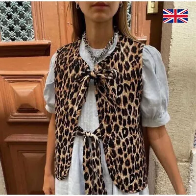 Buy Leopard Print Bows Waistcoat Vest 2024 • 13.19£