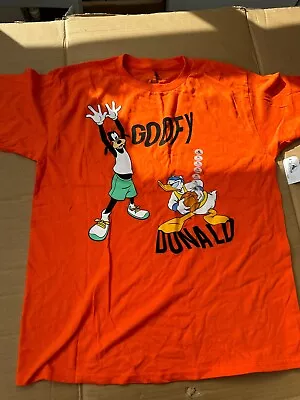 Buy 🌟 Disney Donald Duck & Goofy Basketball Orange T Shirt Youth XL New Tags 🏀 • 16.99£