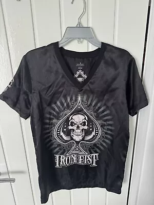 Buy Iron Fist T-shirt V Neck Men’s Skull Biker Emo Metal Alternative Small • 2.50£