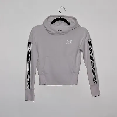 Buy Girls UNDER ARMOUR Grey Long Sleeve Pullover Hoodie Size YXS • 16.99£