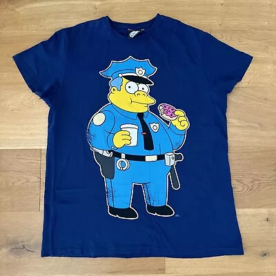 Buy Chief Wiggum T-Shirt Blue The Simpsons XL  Police Cop Donut • 5£