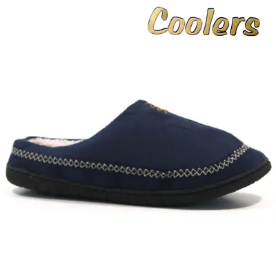 Buy Mens Coolers Slippers Fleece Lined Casual Warm Slip On Mules Winter Fur Size  • 6.95£