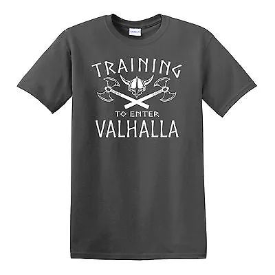 Buy Training To Enter VALHALLA T-Shirt - S To 6XL - Norse Odin Viking Thor Ragnarok • 15.11£