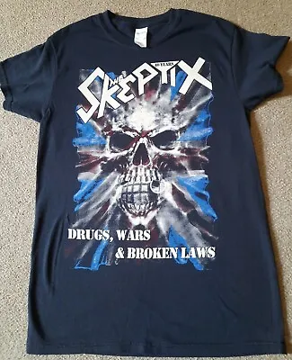 Buy The Skeptix  (british Punk Rock) 'drugs, Wars & Broken Laws'  T - Shirt - Small • 4.95£
