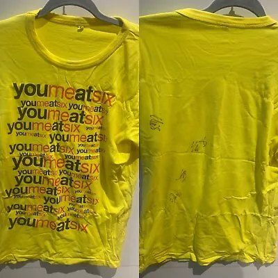 Buy Tshirt Signed Band Tee You Me At Six Size Medium Yellow Autographs • 25£