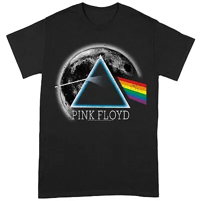 Buy Pink Floyd Dark Side Of The Moon Distressed Moon Black T-Shirt -XXL • 19.49£