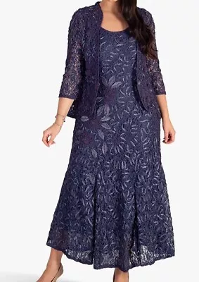 Buy Chesca Size 18 Lace Maxi Dress And Jacket Hyacinth~mother Of The Bride Worn Once • 229£