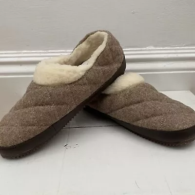 Buy FreeWaters Womens Slippers Brown Textile Lining Manmade Outsole Sturdy Comfy EUC • 19.89£