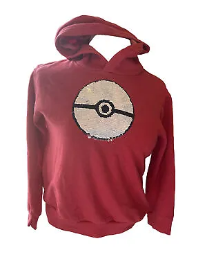 Buy Pokemon Hoodie Pikachu Flip Sequin Pullover Sweatshirt Kids Size Med Girls Boys • 7.03£