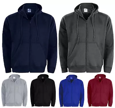 Buy Mens Zip Up Hoodies Winter Jackets For Men Plain Zipper Sweatshirts Top S - 2XL • 11.99£
