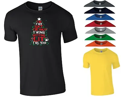 Buy Christmas Tree T Shirt Is Not The Only Thing Getting Lit Funny Xmas Gift Men Top • 7.35£