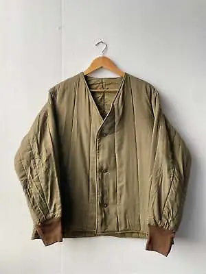 Buy Vintage Cotton Quilted Liner - Military Jacket - Olive Green / Brown • 42.95£