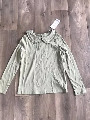Buy BNWT  Girls L/S Safe Green Top Age 7-8 Years From George • 1.50£