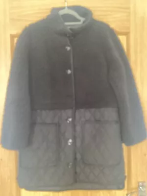 Buy Nina Leonard Black Sherpa To Quilted Coat Jacket Size M  NWOT • 24.50£